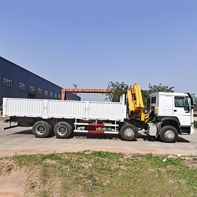 Sinotruk baru Howo pagar truk kargo 10 ton lipat crane 12 roda 400hp Dijual