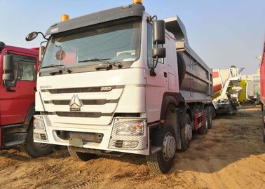 8x4 Didorong 40 Ton Heavy Duty Dump Truck Howo 12 Wheel Untuk 30 Cubic Cargo Warna Putih