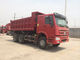 Warna Merah 336hp Sinotruk Howo Dump Truck Dengan 10 Roda Dan Kapasitas 18m3