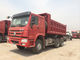 Warna Merah 336hp Sinotruk Howo Dump Truck Dengan 10 Roda Dan Kapasitas 18m3