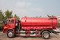 Red 4 × 2 Sewer Removal Truck / Septic Vacuum Truck Dengan Volume 10 M3 Tank