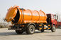 6 Roda Sinotruk Sewage Suction Truck 266 Hp Satu Tempat Tidur Dengan 10 CBM Orange Tank