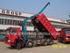 HOWO 12 Wheeler Dump Truck Mounted Hydraulic Crane Tinggi 14.5m Untuk Industri