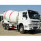 336hp Mesin 6 × 4 Howo Concrete Mixer Truck Steel Structure Dengan 10cbm Tanker