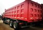 8 × 4 371HP Tugas Berat Dump Truck 32 Ton Memuat 30CBM Dump Box Warna Putih Merah Kuning